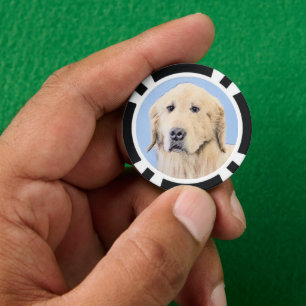 Goldene Retriever Malerei - Niedliche Original Dog Pokerchips