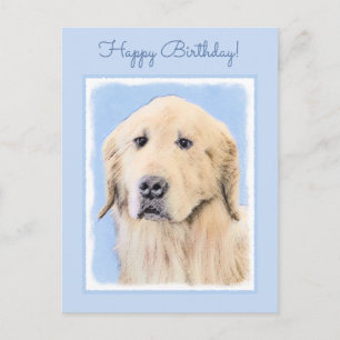 Goldene Retriever Malerei - Niedliche Original Dog Postkarte