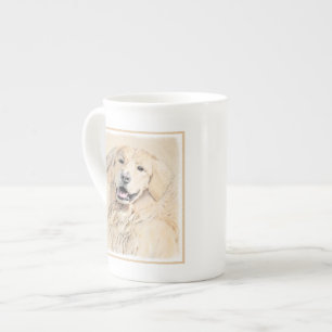 Goldene Retriever Malerei - Niedliche Original Dog Prozellantasse