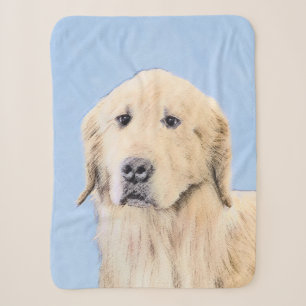 Goldene Retriever Malerei - Niedliche Original Dog Sherpadecke