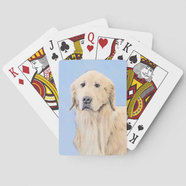 Goldene Retriever Malerei - Niedliche Original Dog Spielkarten (Rückseite)