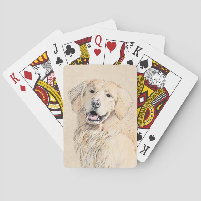 Goldene Retriever Malerei - Niedliche Original Dog Spielkarten (Rückseite)