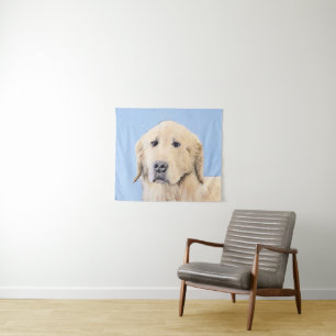 Goldene Retriever Malerei - Niedliche Original Dog Wandteppich