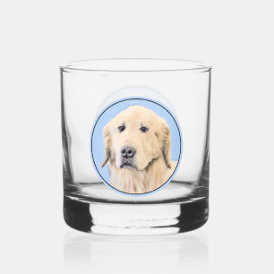 Goldene Retriever Malerei - Niedliche Original Dog Whiskyglas