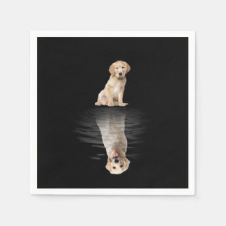 Goldene Retriever Niedliche Liebe Goldene Retrieve Serviette