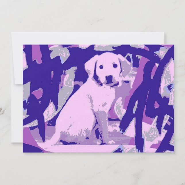 Goldene Retriever Pop Art Einladung (Vorderseite)