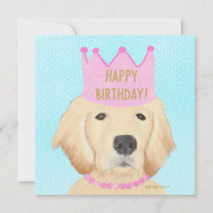 Goldene Retriever Princess Geburtstagskarte Mitteilungskarte