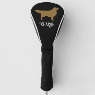 Goldene Retriever Silhouette mit Individuelle Name Golf Headcover