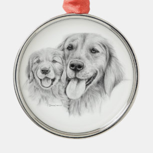 Goldene Retriever-Verzierung Ornament Aus Metall