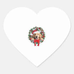 Goldene Retriever Weihnachtsfeier Dekoration Weihn Herz-Aufkleber