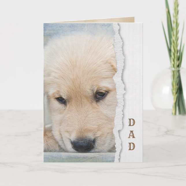 Goldene Retriever Welpe für Vater Karte (Vorderseite)