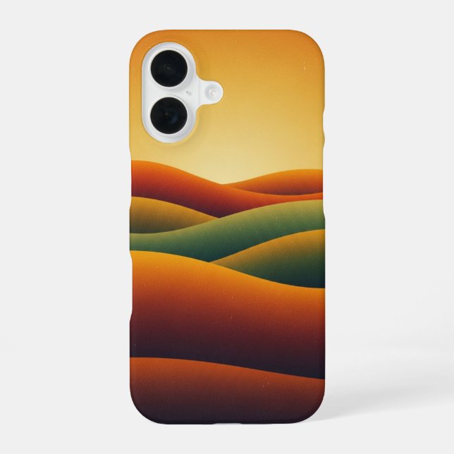 Goldene Retro-Hügel iPhone 16 Hülle (Rückseite)
