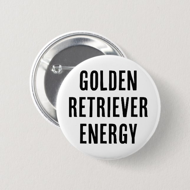 Goldene Retroenergie Button (Vorne & Hinten)