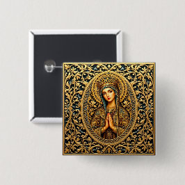 Goldene Reverenz Jungfrau Mary Button
