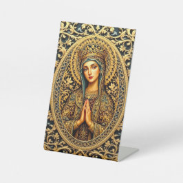Goldene Reverenz Jungfrau Mary Sockelschild
