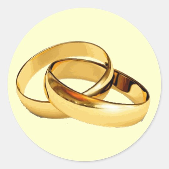 Goldene Ringe Die Einladungs Umschlag Aufkleber Zazzle Ch