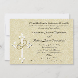 Goldene Ringe mit Kreuz, elegante Christliche Lieb Einladung