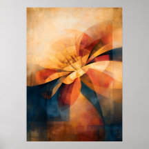 Goldene Ringelblumen-Cubistische Blumenabstraktion