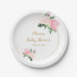 Goldene Rosa Bläserbaby-Dusche Pappteller