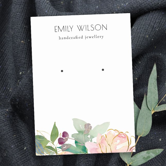 Goldene Rosa Blütenstrophe Visitenkarte (Von Creator hochgeladen)