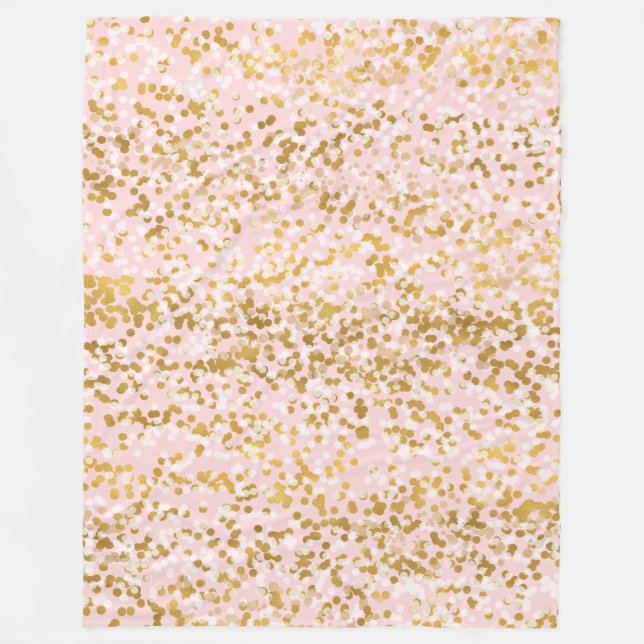 Goldene Rosa Confetti Fleecedecke (Vorderseite)