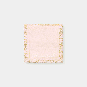 Goldene Rosa Confetti Post-it Klebezettel