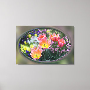 Goldene Rosa Tulpen Leinwanddruck