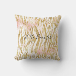 Goldene Rosa Zebra Print Kissen