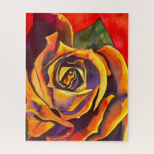 Goldene Rose Aquarellkunst