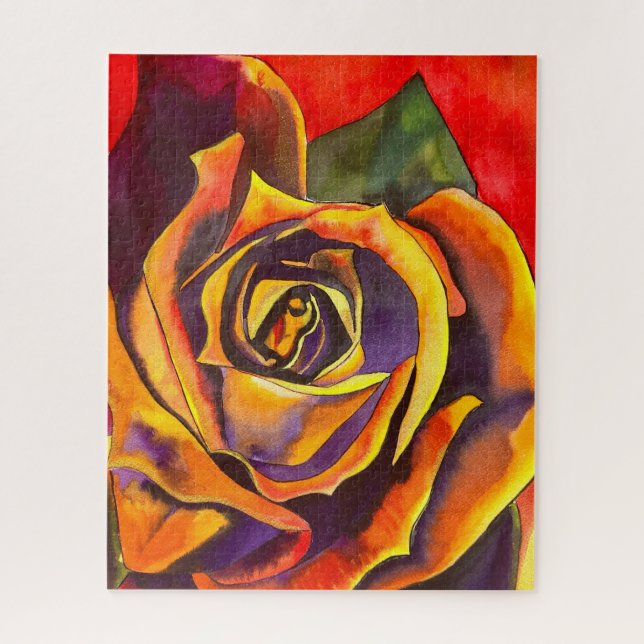 Goldene Rose Aquarellkunst (Vertikal)