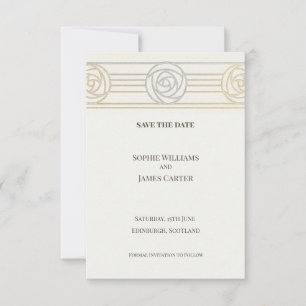 Goldene Rose Art Deco Save The Date