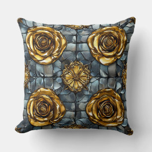 Goldene Rose Blume Kissen