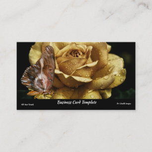 Goldene Rose Dog Wings Butterfly Visitenkarte