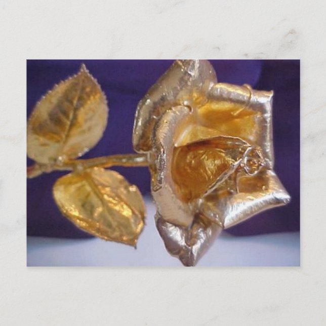 Goldene Rose - ewig Liebe Postkarte (Vorderseite)