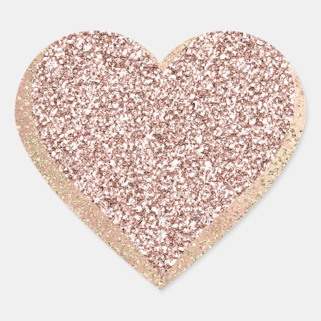 Goldene Rose Glitzer Giro del Malcantone Herz-Aufkleber (Vorderseite)