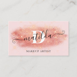 Goldene Rose Glitzer Rosa Makeup Künstler Visitenkarte