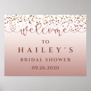 Goldene Rose Gold Rosa Champagner Brautparty-Schil Poster