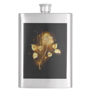 Goldene Rose ( gold rose ) Flachmann