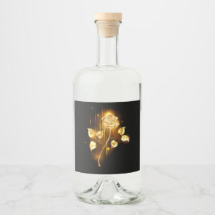 Goldene Rose (goldene Rose) Alkoholflaschenetikett