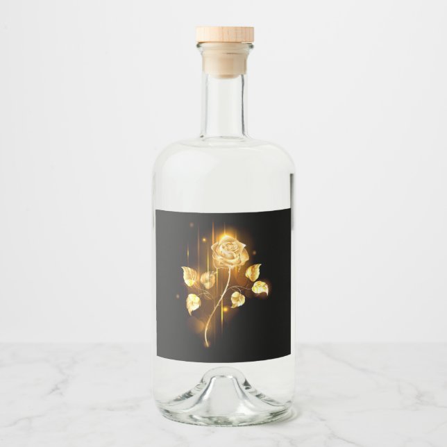 Goldene Rose (goldene Rose) Alkoholflaschenetikett (Vorderseite)