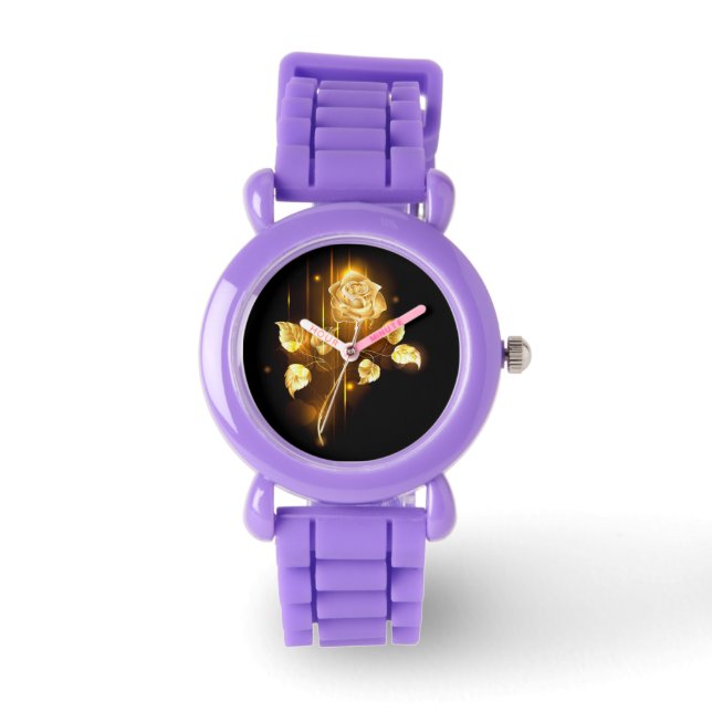 Goldene Rose (goldene Rose) Armbanduhr (Vorderseite)