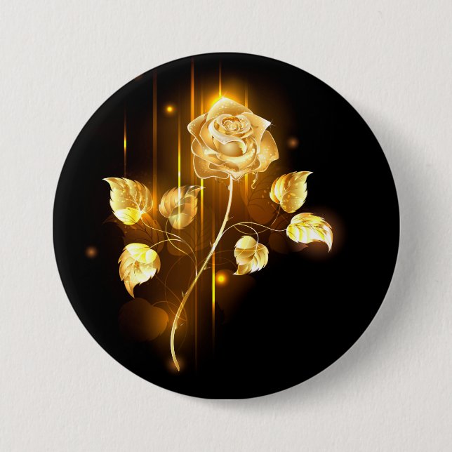 Goldene Rose (goldene Rose) Button (Vorderseite)