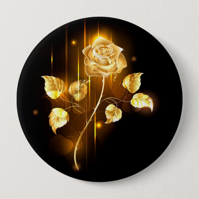 Goldene Rose (goldene Rose) Button (Vorderseite)