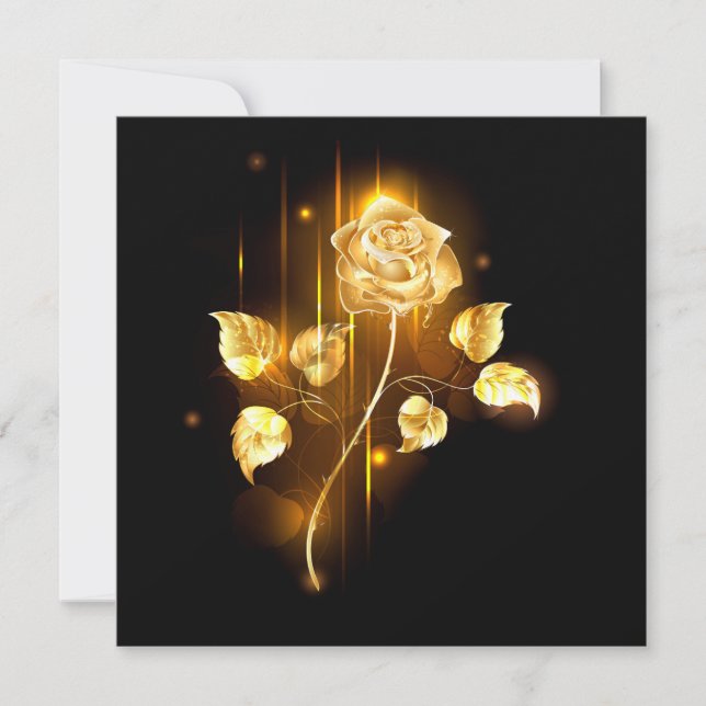 Goldene Rose (goldene Rose) Dankeskarte (Vorderseite)