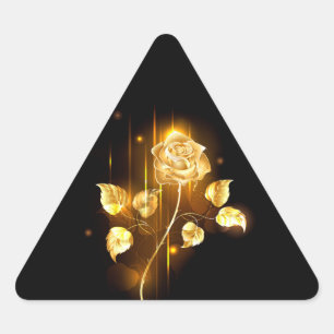 Goldene Rose (goldene Rose) Dreieckiger Aufkleber