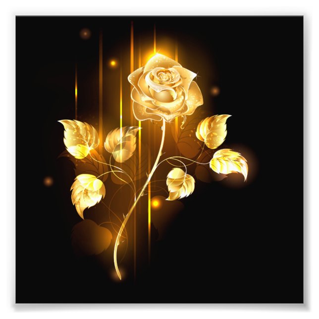 Goldene Rose (goldene Rose) Fotodruck (Vorne)