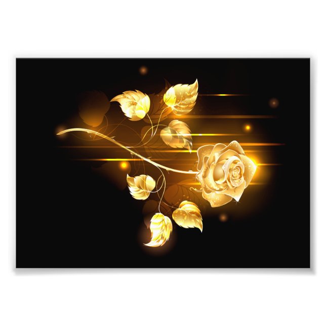 Goldene Rose (goldene Rose) Fotodruck (Vorne)
