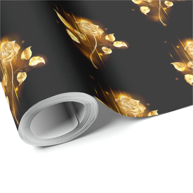 Goldene Rose (goldene Rose) Geschenkpapier (Rolleneckpunkt)