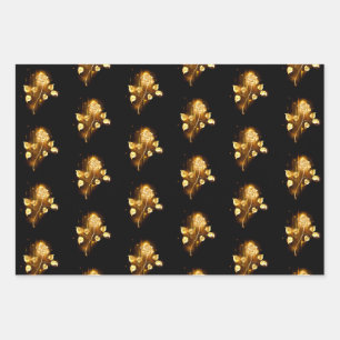 Goldene Rose (goldene Rose) Geschenkpapier Set