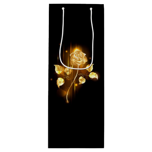 Goldene Rose (goldene Rose) Geschenktüte Für Weinflaschen (Vorderseite)